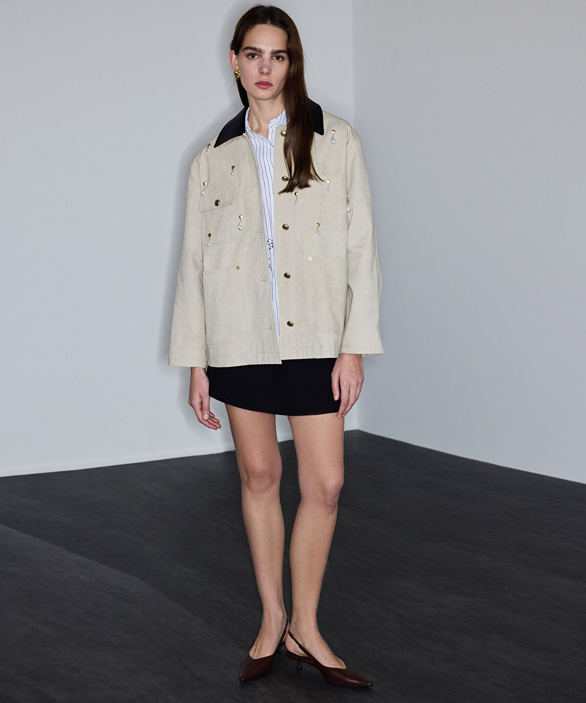 Zoomed Embellished Non Denim Coat