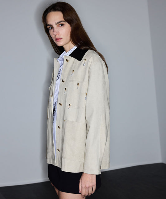 Embellished Non Denim Coat