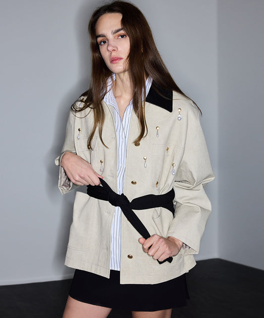 Embellished Non Denim Coat