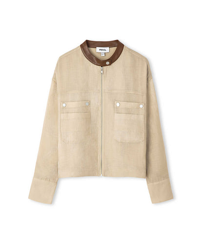 Contrast Collar Coat