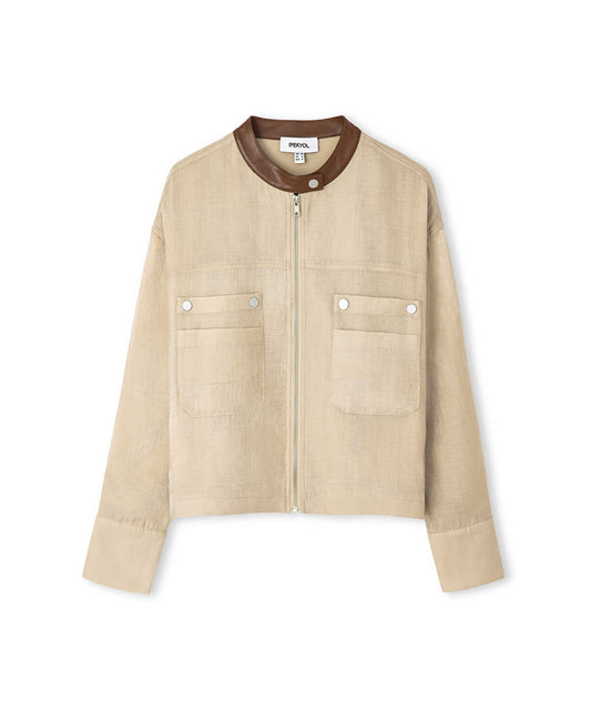 Contrast Collar Coat