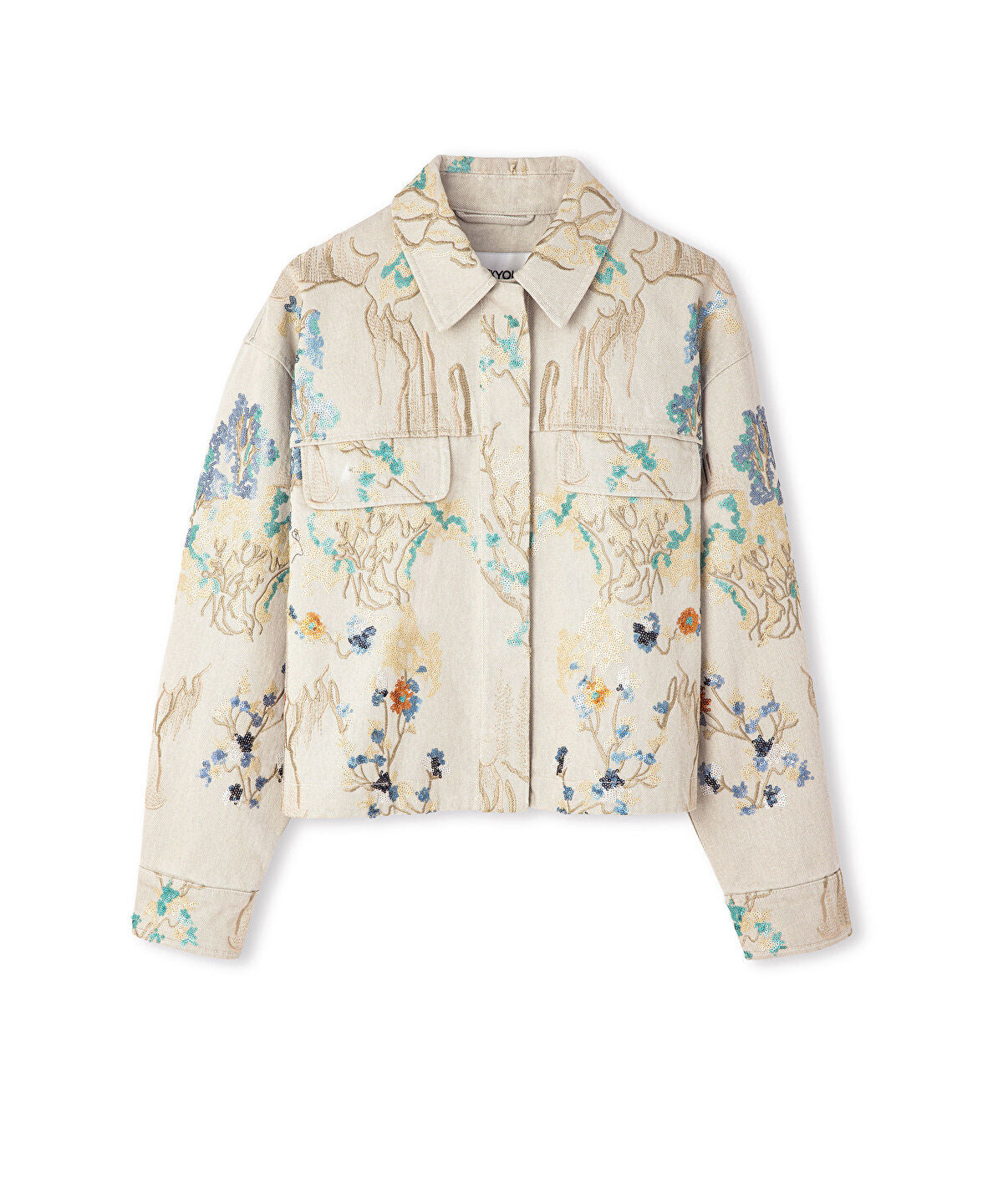 Zoomed Embroidered Sequinned Coat