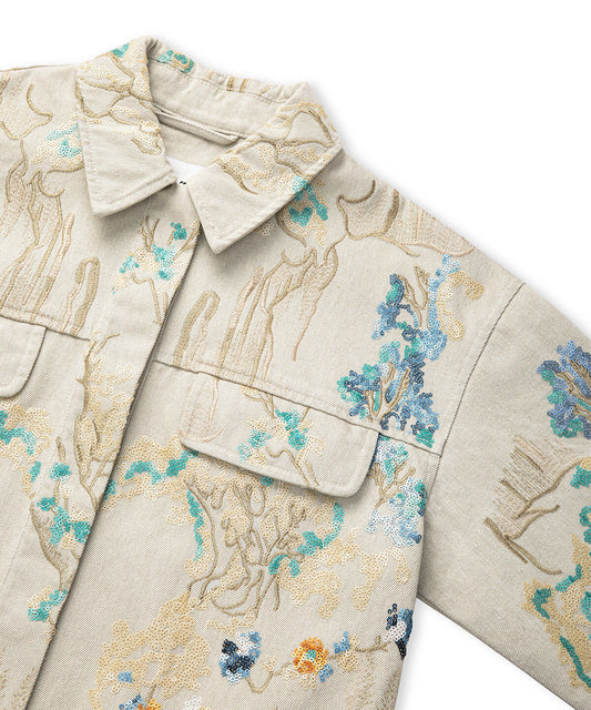 Embroidered Sequinned Coat