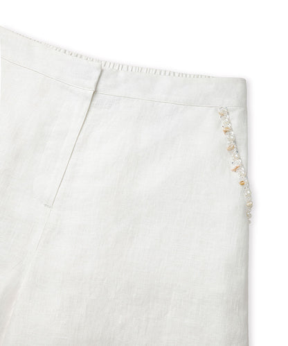 Linen Shorts with Embellishments