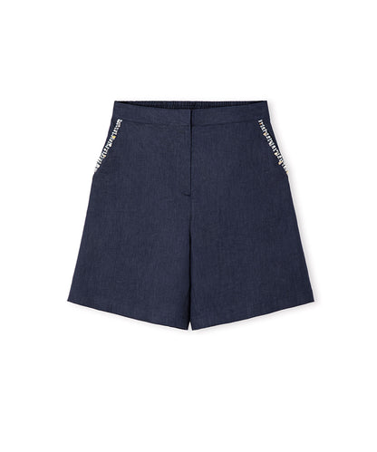 Linen Shorts with Embellishments
