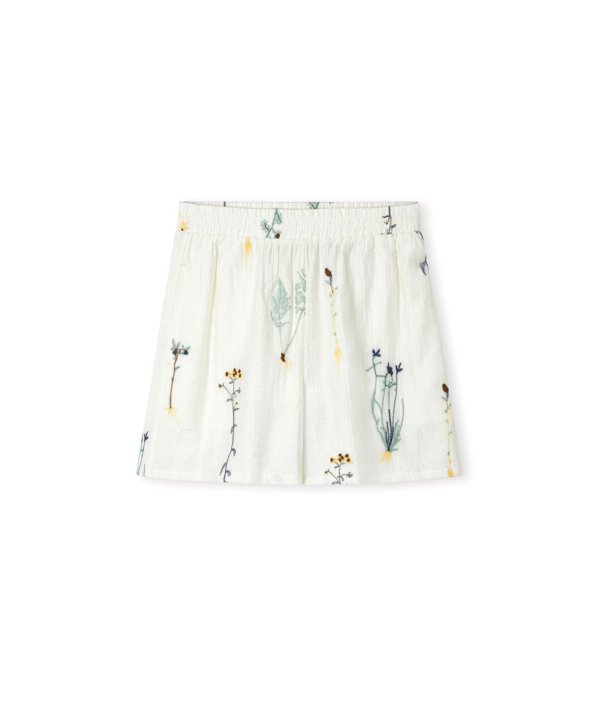 Embroidered Elastic-Waist Shorts