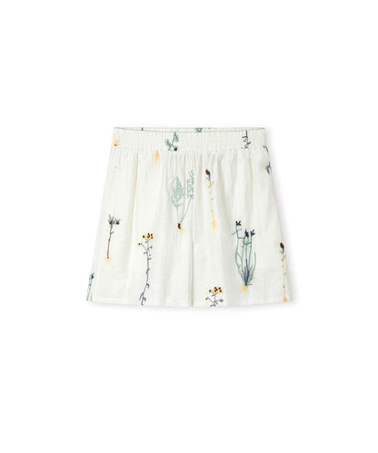 Embroidered Elastic-Waist Shorts