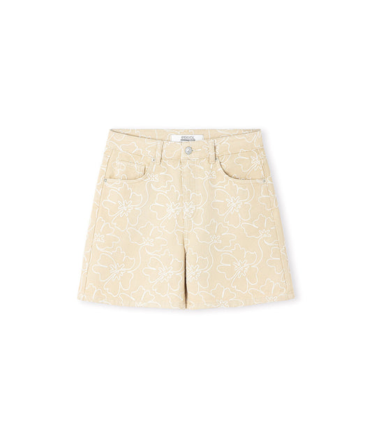 Embroidered Denim Shorts