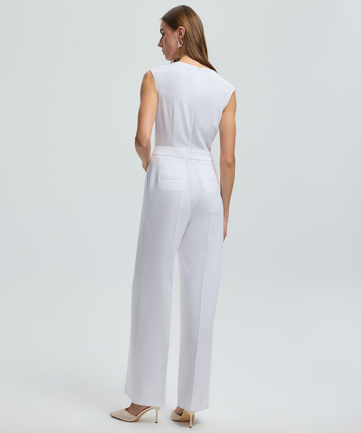 Zoomed Pleated Jumpsuit with Gold Accent