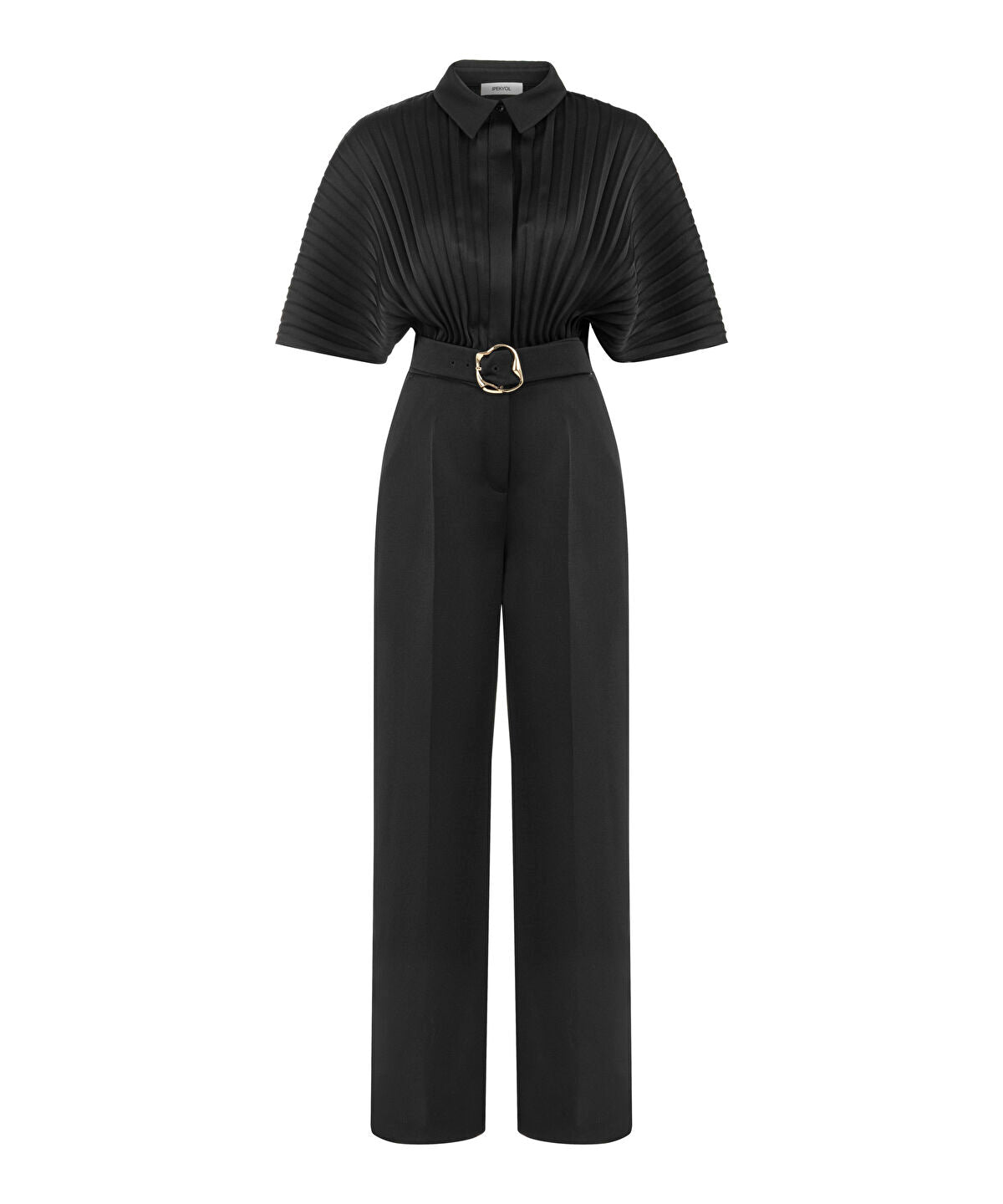 Zoomed Pleated Wide-Leg Jumpsuit