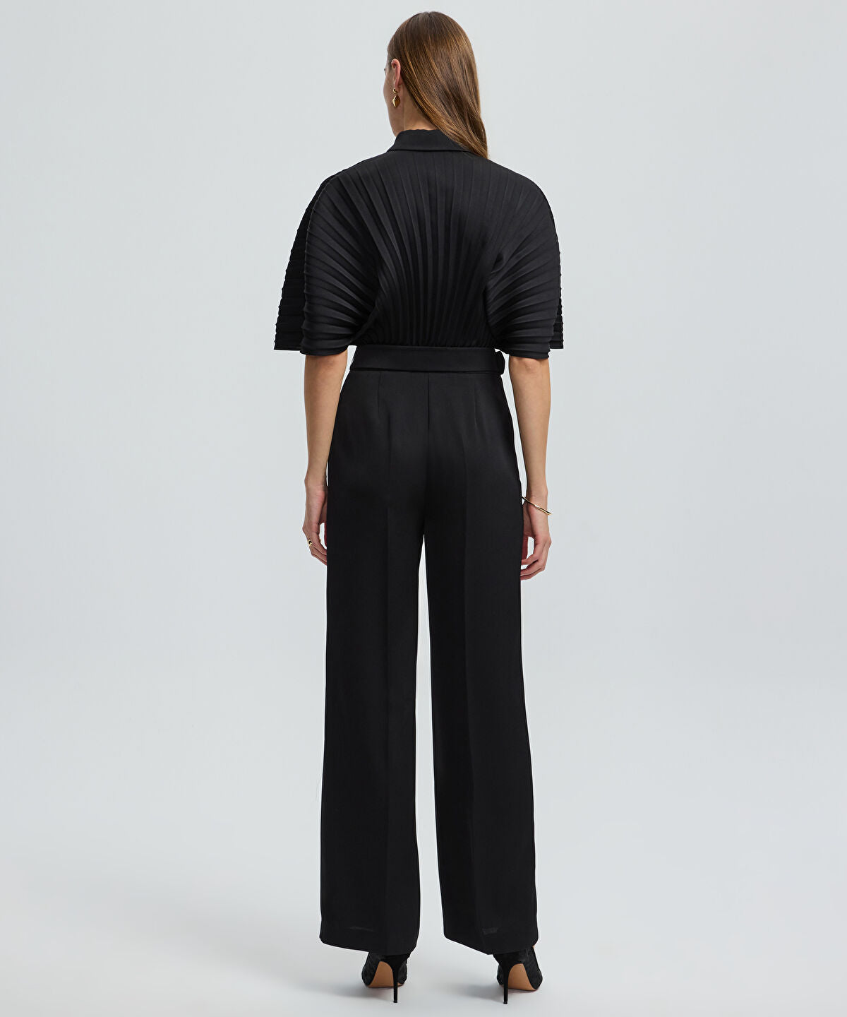 Zoomed Pleated Wide-Leg Jumpsuit