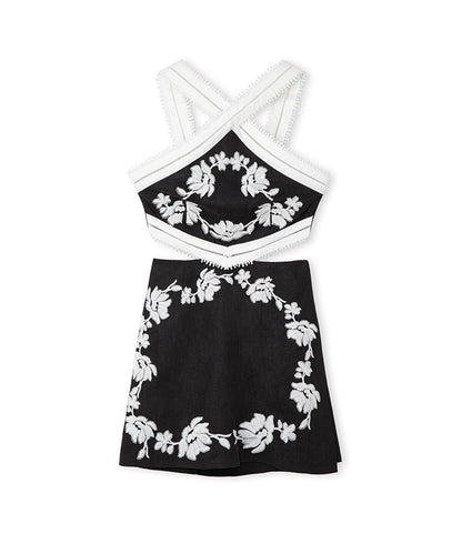 Embroidered Short Jumpsuit