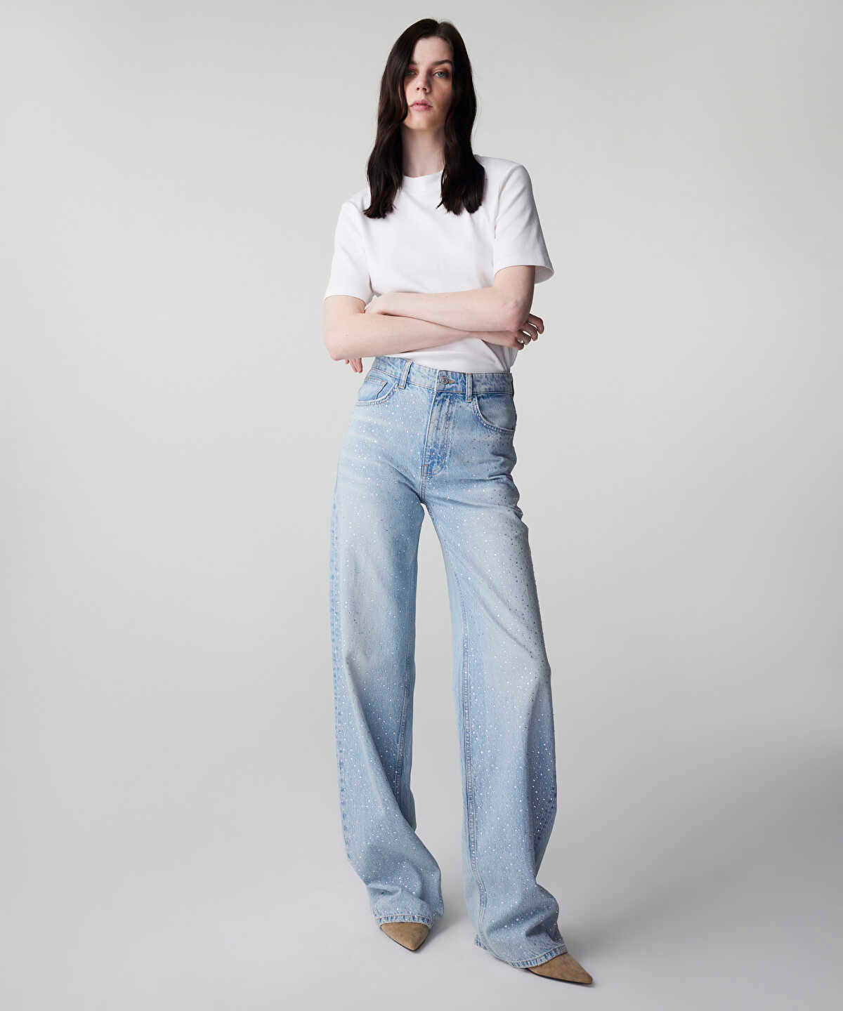 Zoomed Rhinestone Jeans