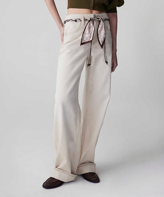 Belted Wide Leg Jeans