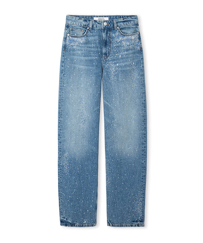 Rhinestone Wide-Leg Jeans