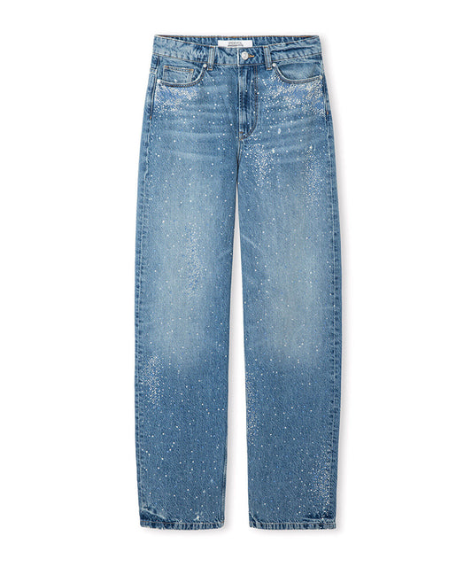 Rhinestone Wide-Leg Jeans