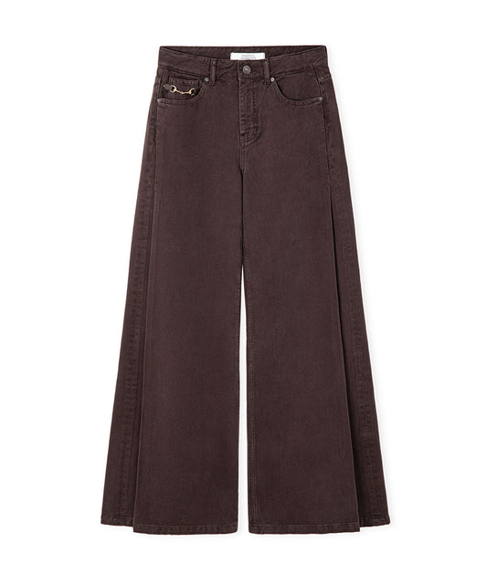 Wide-Leg Chain Jeans 