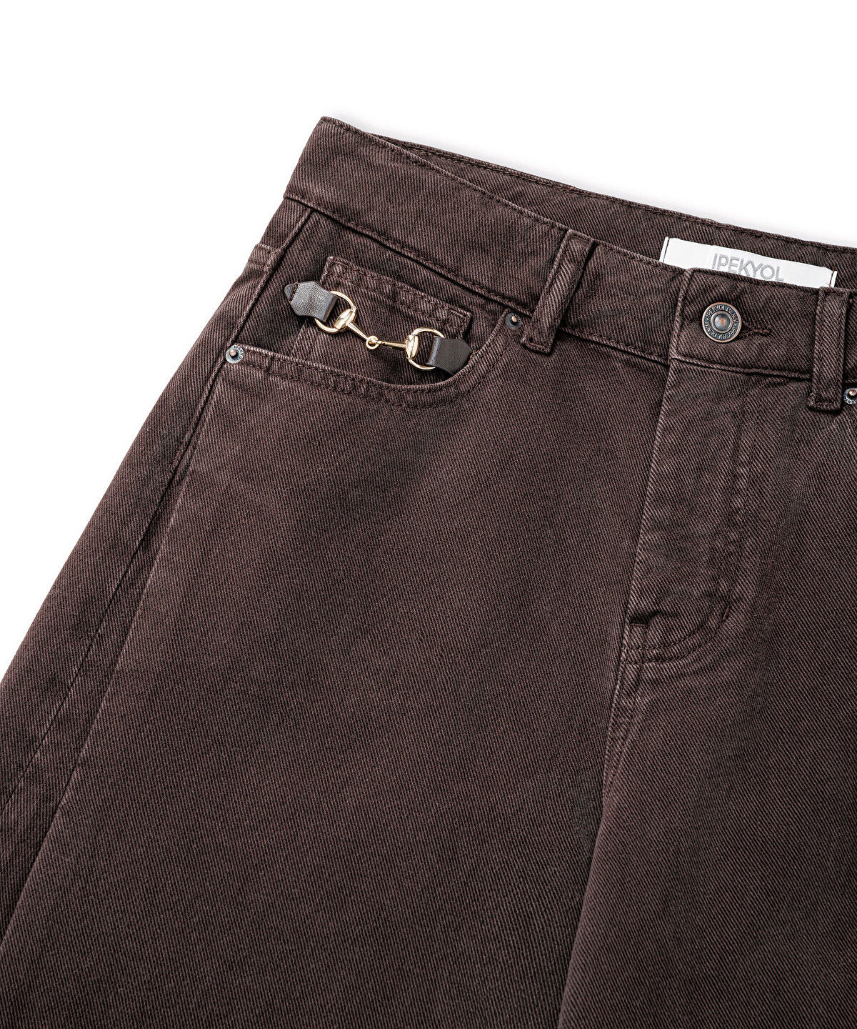 Wide-Leg Chain Jeans 