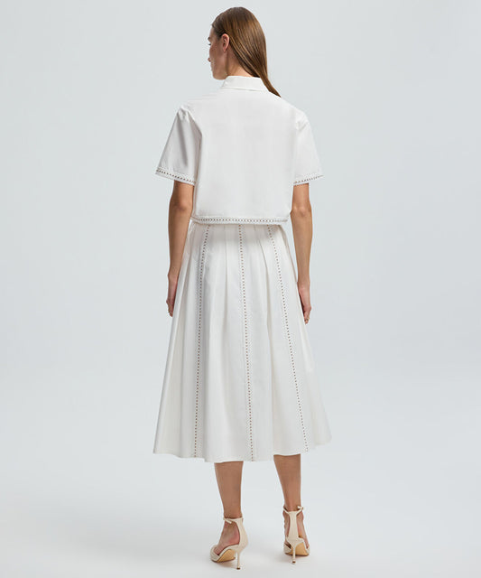 Lace-Trim Poplin Shirt