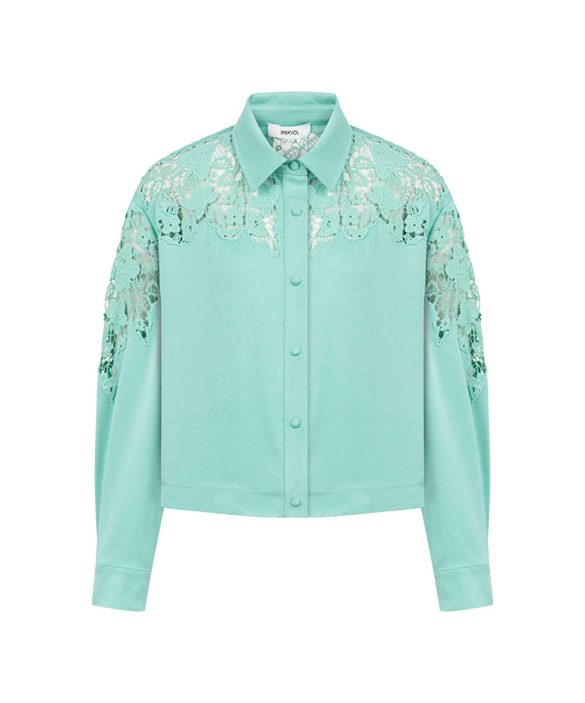 Zoomed Shirt with Floral Lace Panel