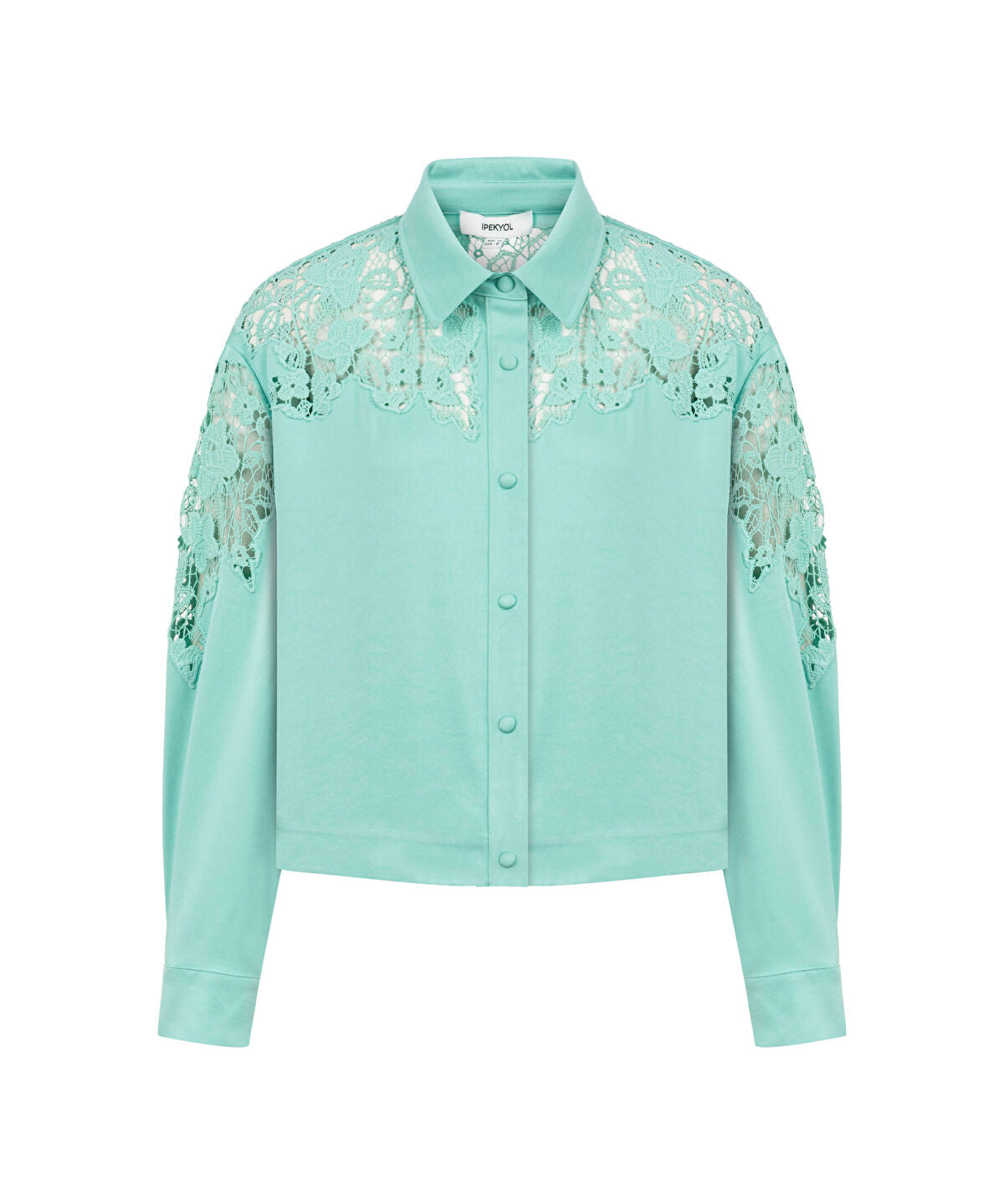 Zoomed Shirt with Floral Lace Panel