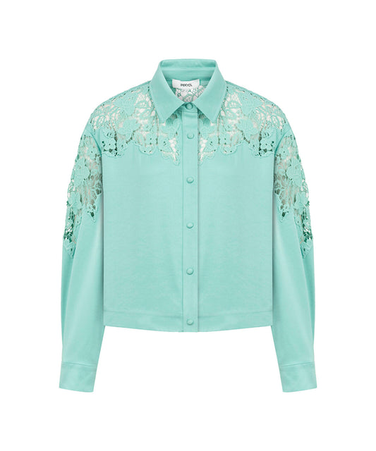 Shirt with Floral Lace Panel