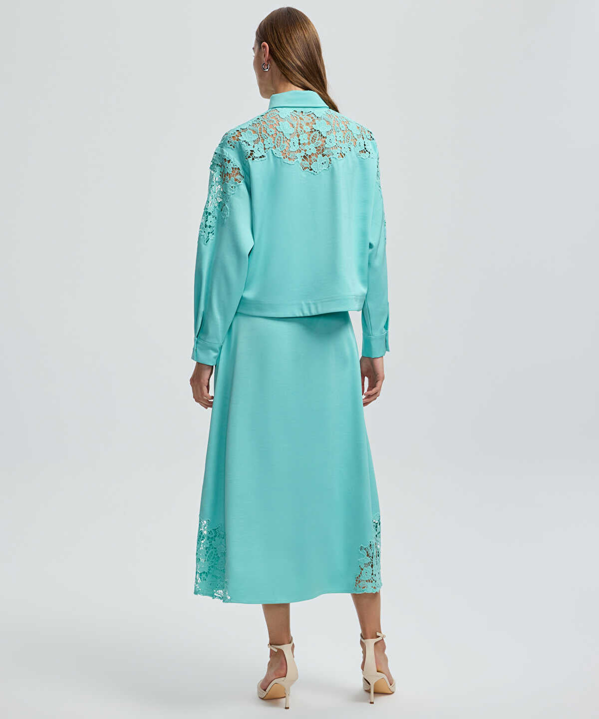 Shirt with Floral Lace Panel