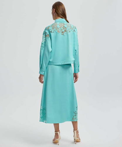 Shirt with Floral Lace Panel