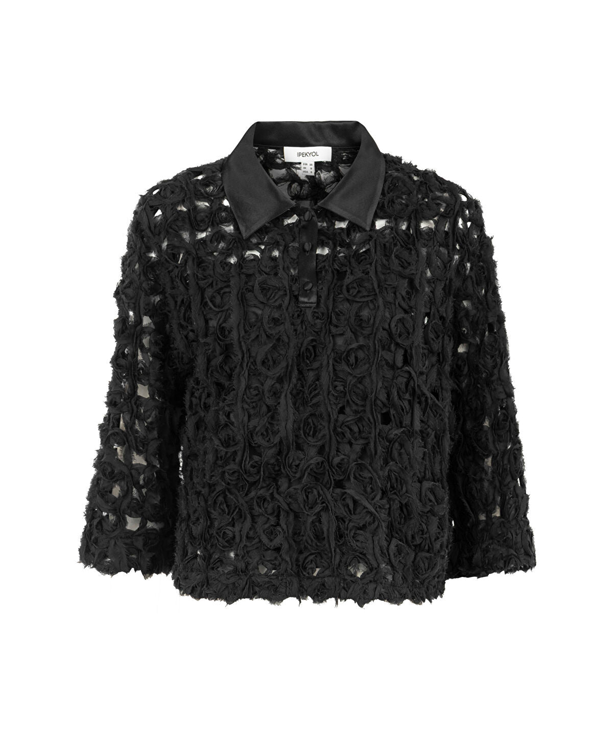 Textured Satin Trim Shirt