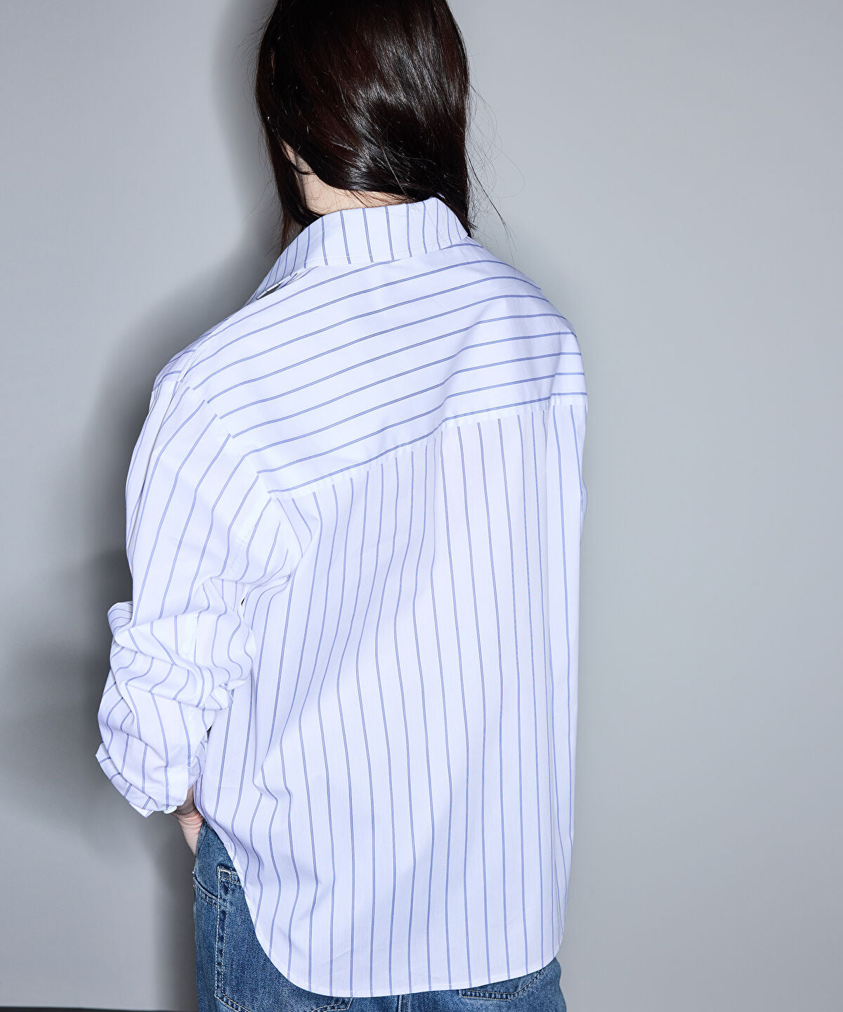 Zoomed Lace-Trim Striped Shirt