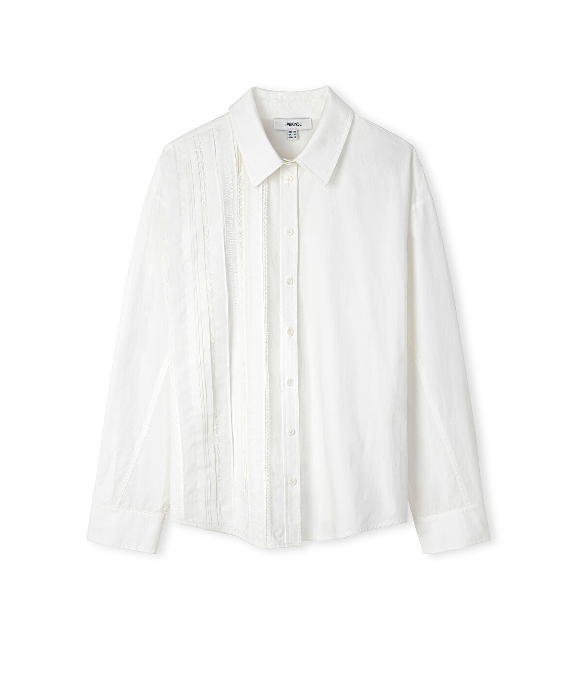 Zoomed Lace Trim Mixed Media Shirt