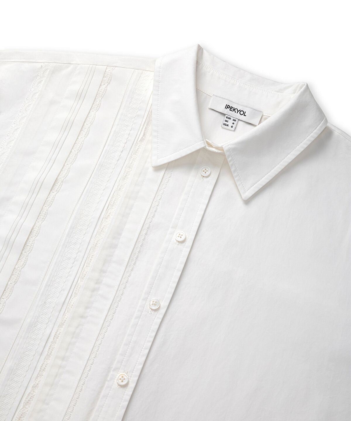 Lace Trim Mixed Media Shirt