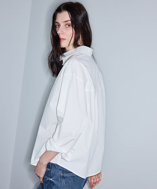 Lace Trim Mixed Media Shirt