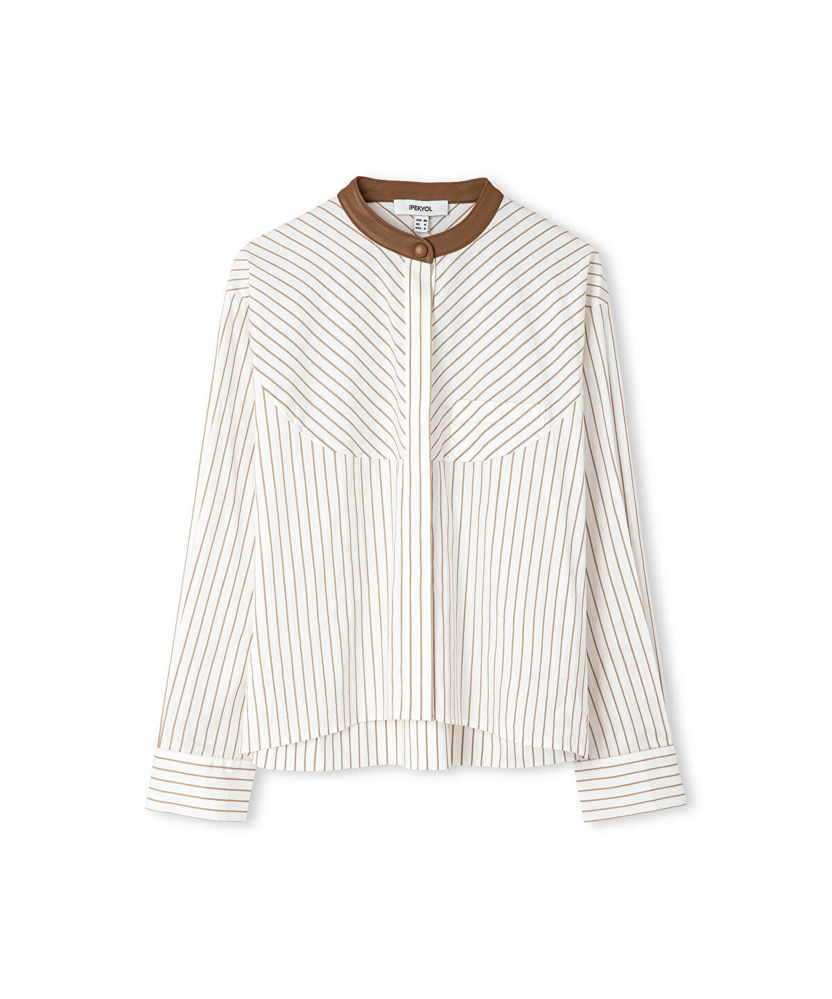 Zoomed Contrast Collar Striped Shirt