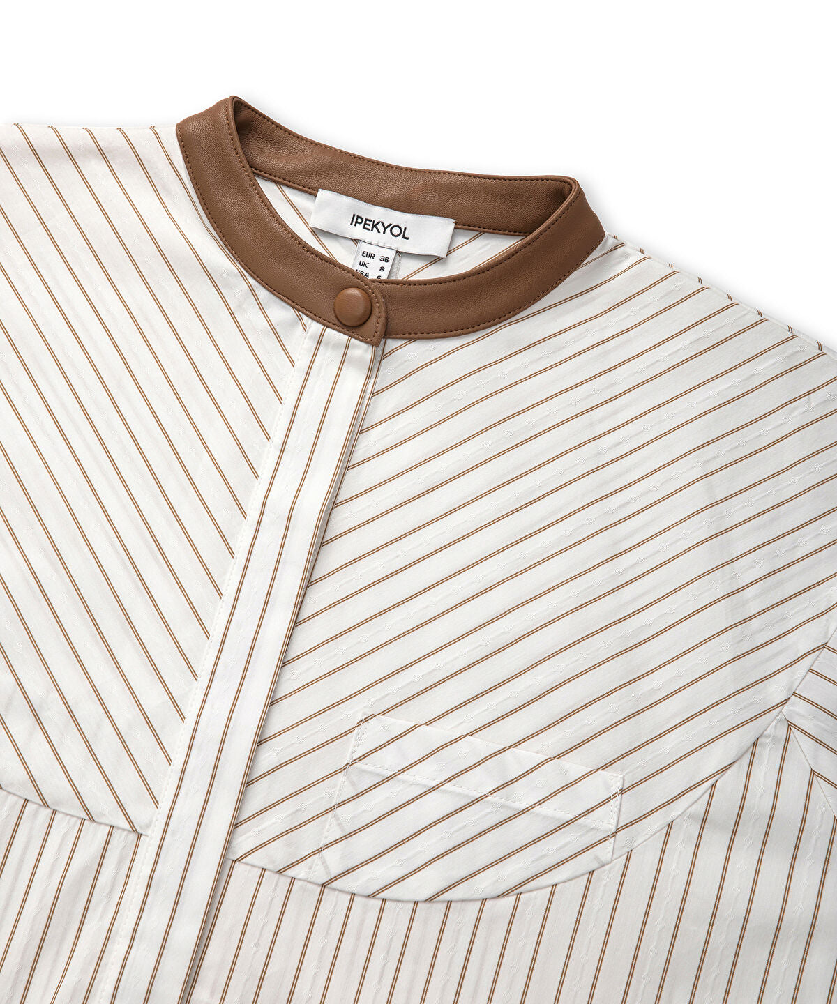 Zoomed Contrast Collar Striped Shirt