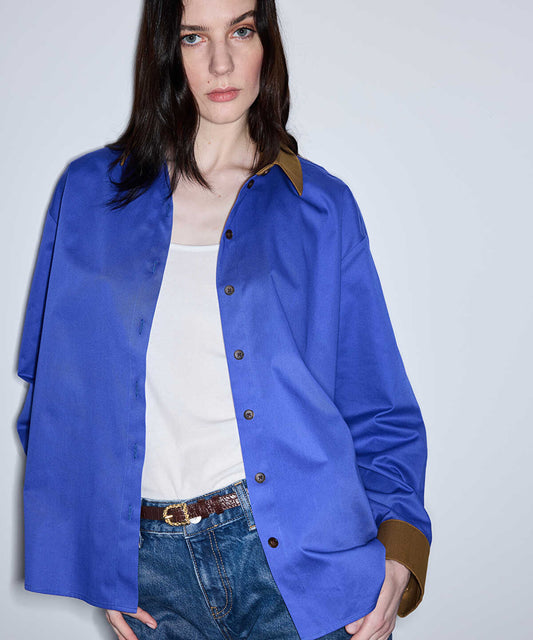 Color-Block Poplin Shirt