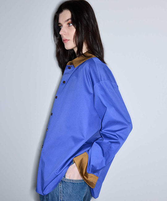 Color-Block Poplin Shirt