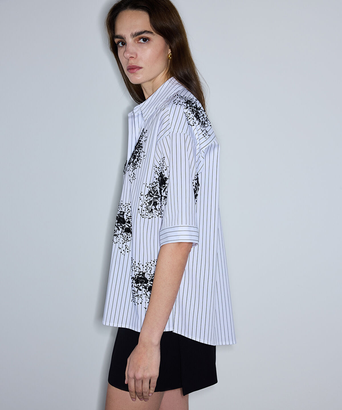 Zoomed Embellished Striped Shirt