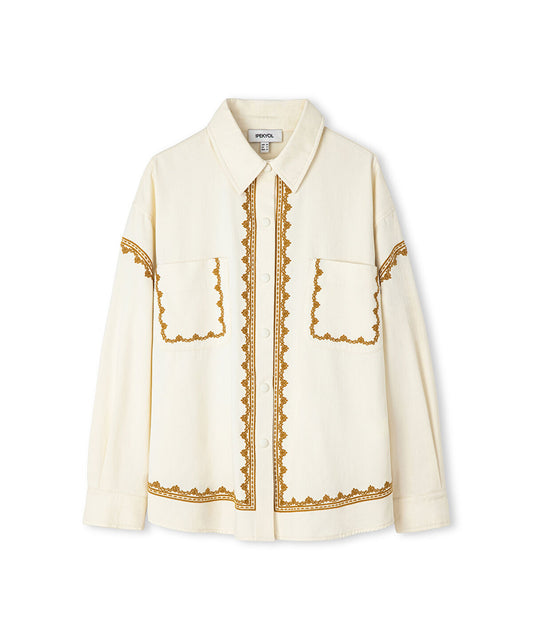 Embroidered Shirt Jacket