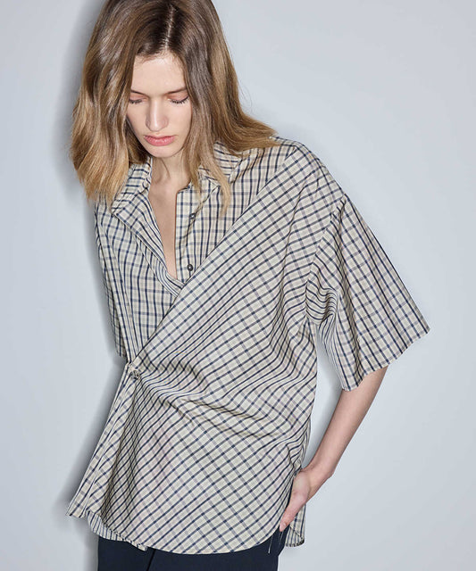 Asymmetric Plaid Shirt