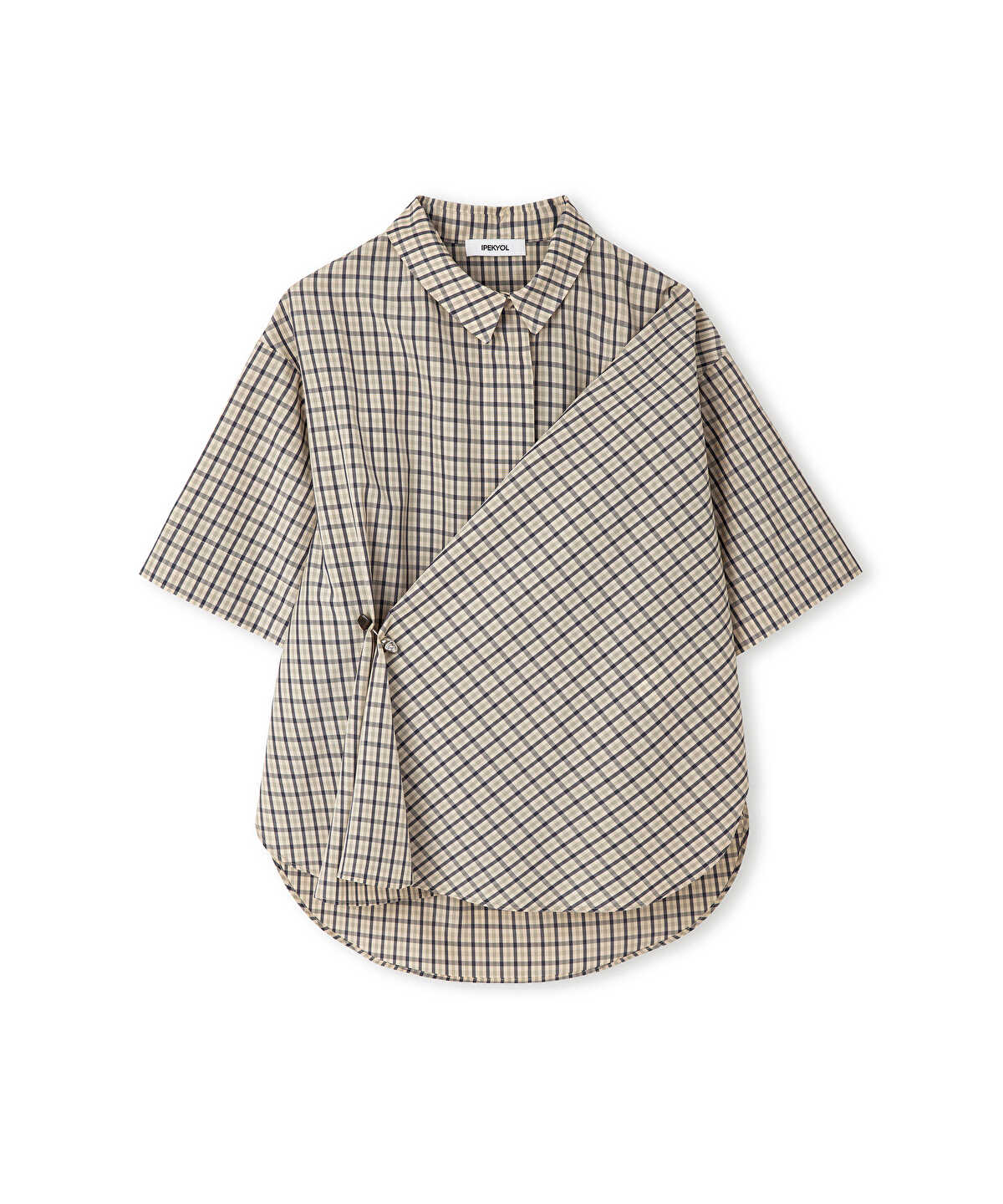 Zoomed Asymmetric Plaid Shirt