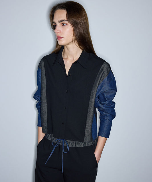 Color-Block Mixed Shirt 