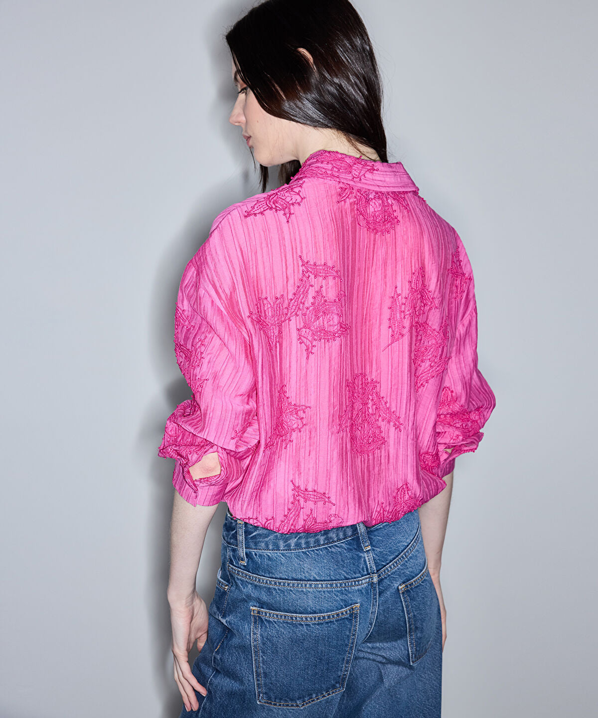 Zoomed Embroidery Applique Shirt