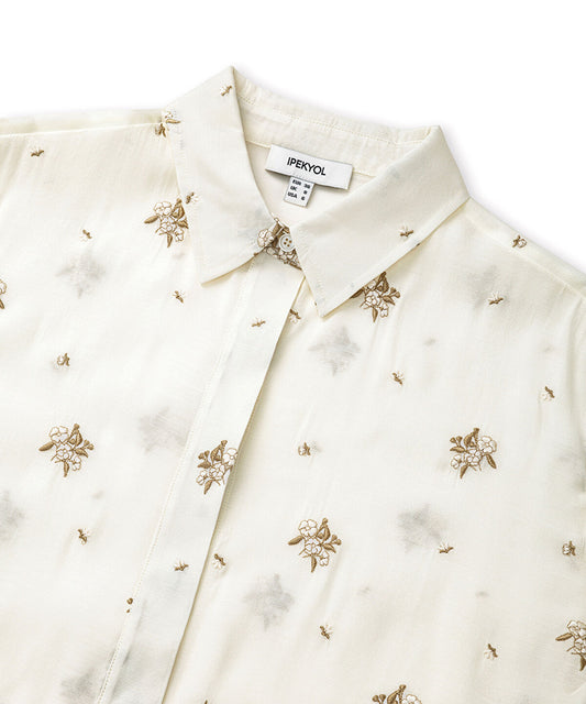 Contrast Embroidered Shirt