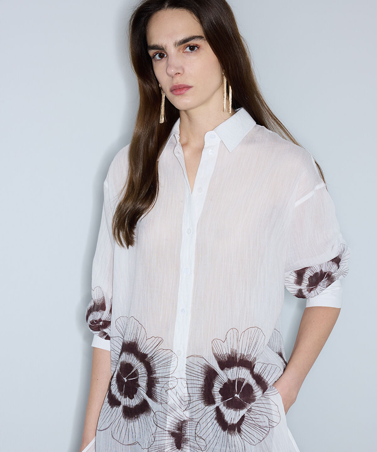 Zoomed Textured Printed Shirt