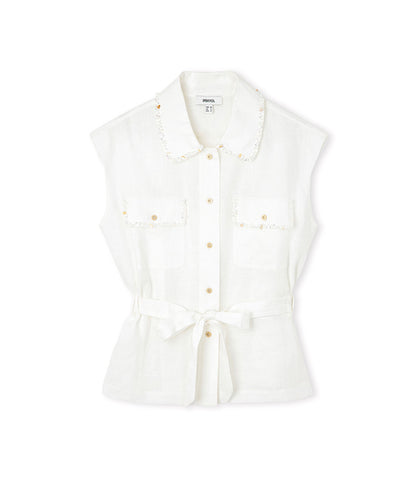 Embellished Linen Shirt