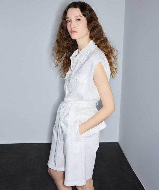 Embellished Linen Shirt