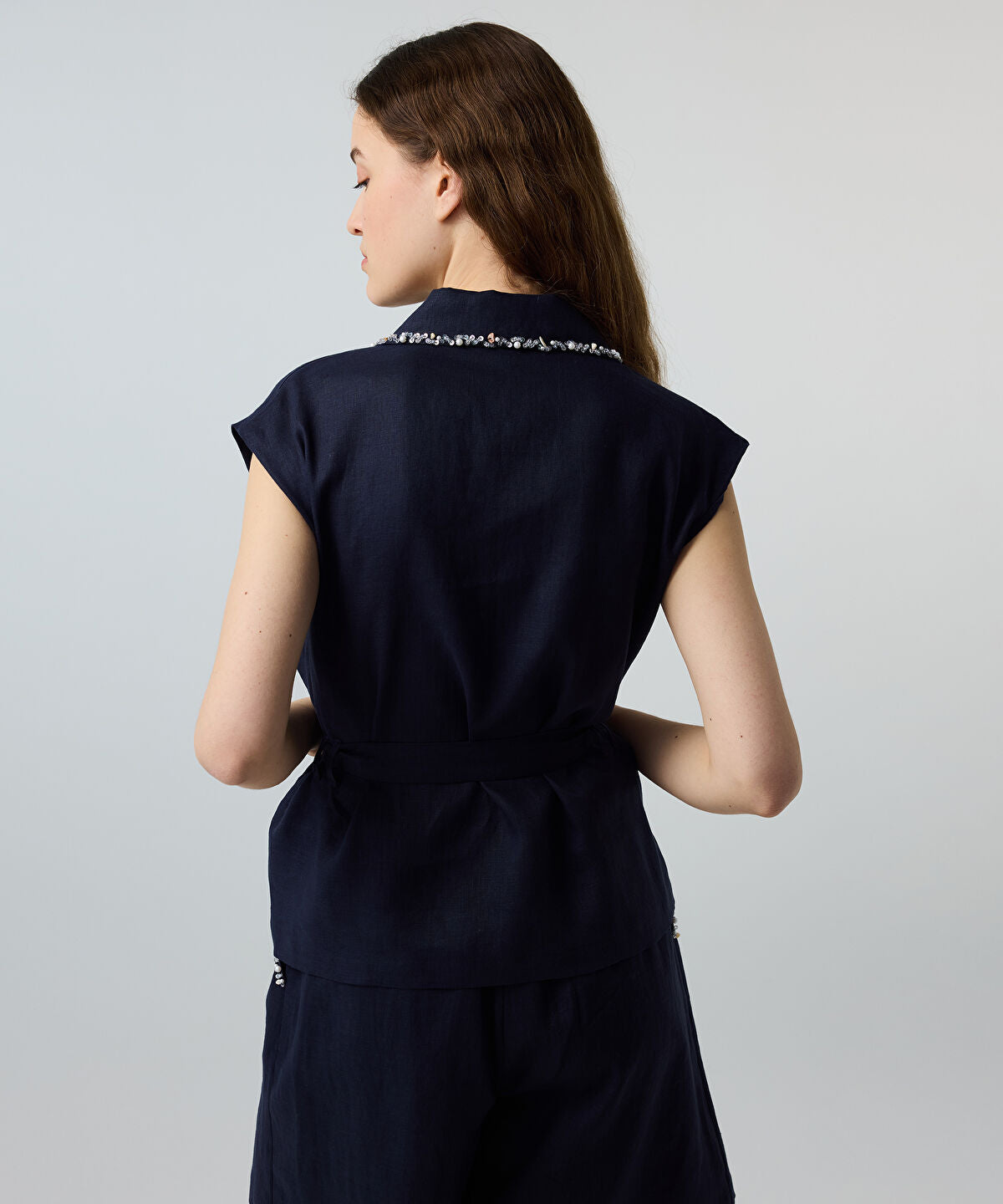 Embellished Linen Shirt