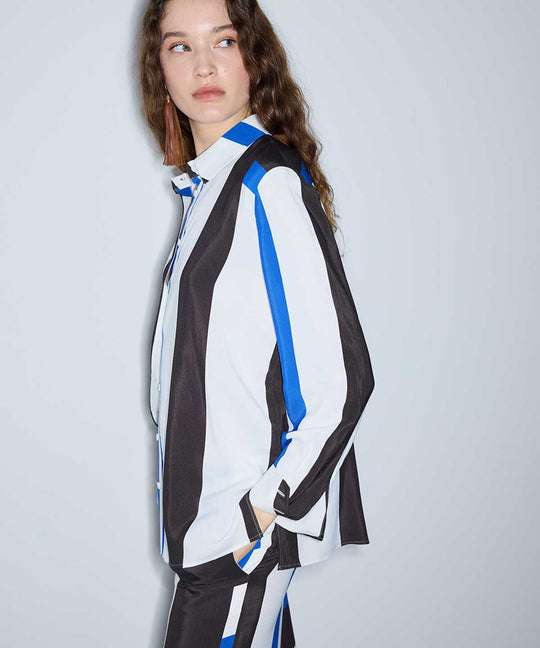 Printed Color-Block Shirt