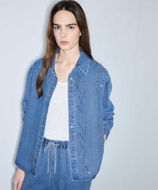 Embellished Denim Shirt